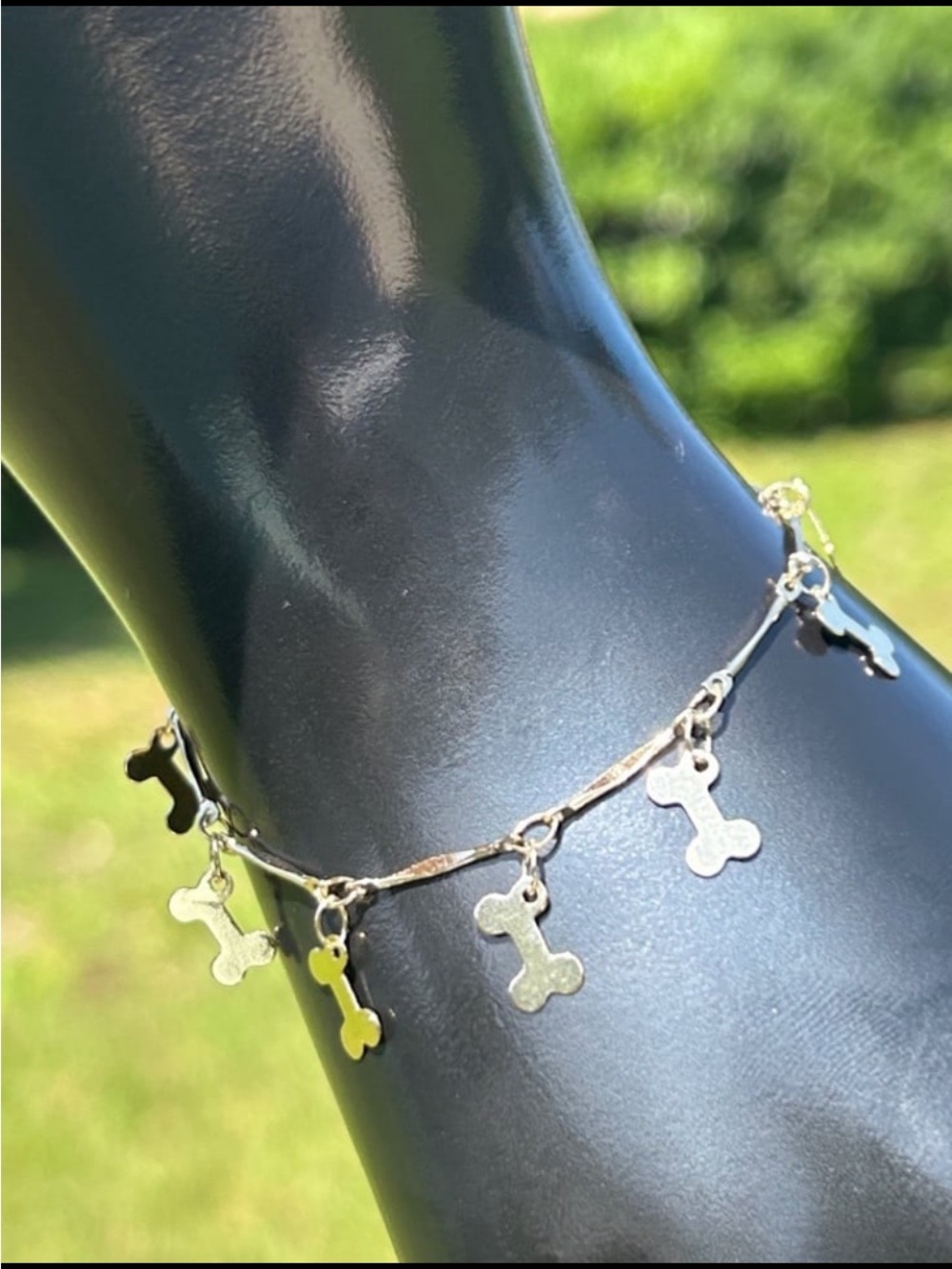 New dog bone anklet or bracelet, 9.5”